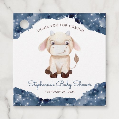 Celestial Taurus Watercolor Baby Shower  Favor Tags