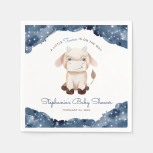 Celestial Taurus Watercolor Baby Shower Napkins