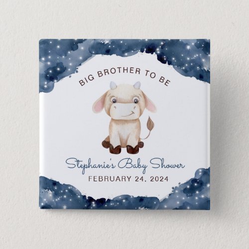 Celestial Taurus Watercolor Big Brother To Be Button