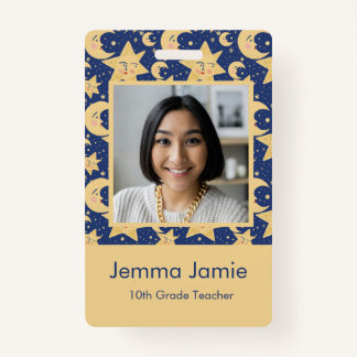 Celestial Teacher ID Badge - Customizable DesBadge