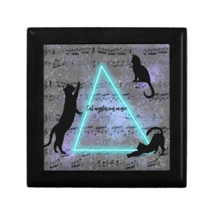 Celestial Three Music-Loving Black Cats  Gift Box