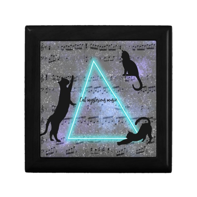 Celestial Three Music-Loving Black Cats  Gift Box (Front)