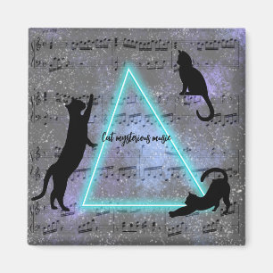 Celestial Three Music-Loving Black Cats Magnet