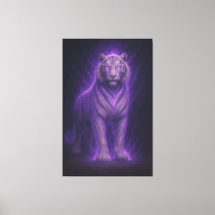 Celestial Thunder Purple White Tiger – High-End Fa Canvas Print