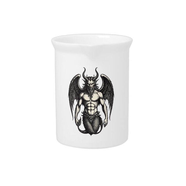 Celestial Tide Crocell Demon Illustration Beverage Pitcher (Front)