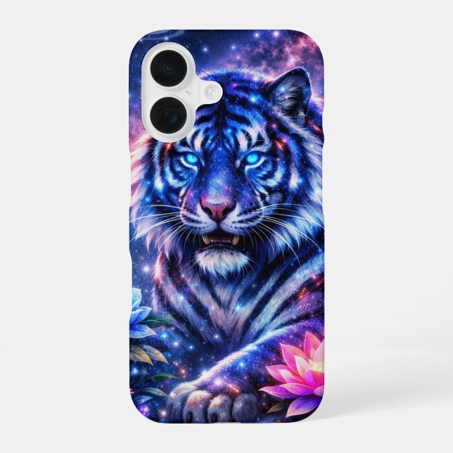 Celestial Tiger of the Cosmos  iPhone Case ("Born of stars, the tiger guards the galaxies")
