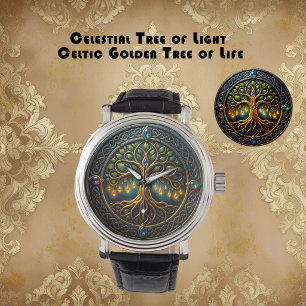 Celestial Tree of Light Celtic Golden Tree of Life Watch