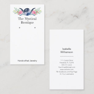 Celestial Triple Moon Earring Jewelry Display Business Card