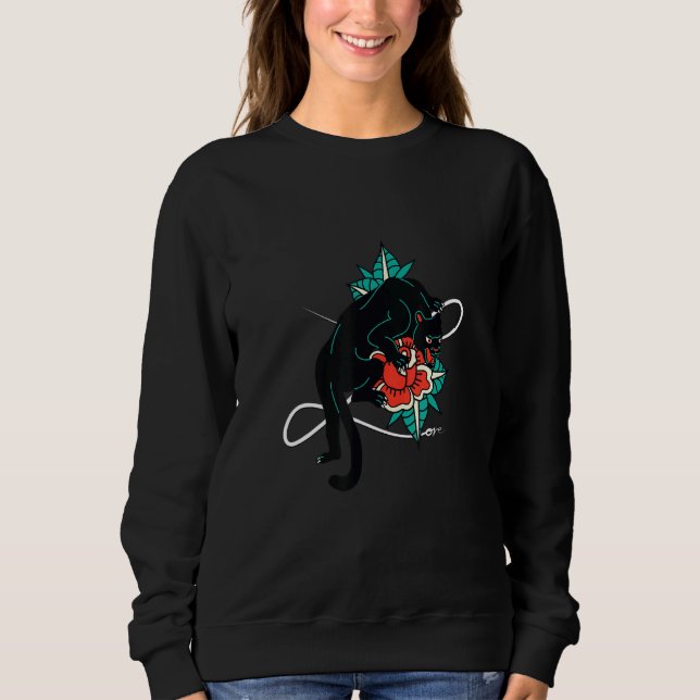 Celestial Tropics Panther And Rose Sweatshirt (Front)