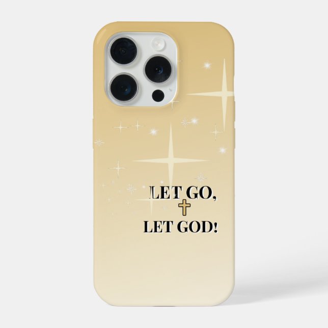 Celestial Trust Let Go Let God Cross Iphone Case (Back)