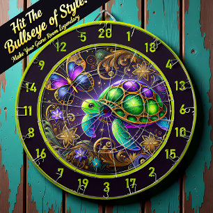 Celestial Turtle Butterfly Rustic Wall Decor Dart Board