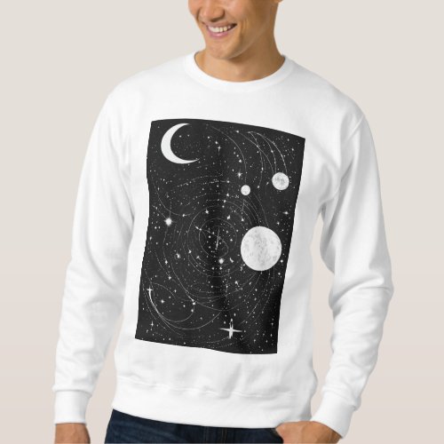 Celestial Twins Gemini Constellation Stencil in S Sweatshirt