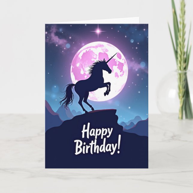 Celestial Unicorn Birthday Card (Front)