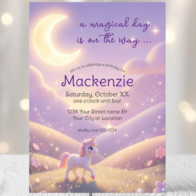 Celestial Unicorn Birthday Party Invitation (Creator Uploaded)