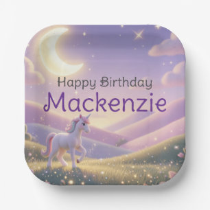 Celestial Unicorn Birthday Party Paper Plates