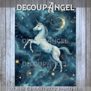 Celestial Unicorn Decoupage Tissue Paper