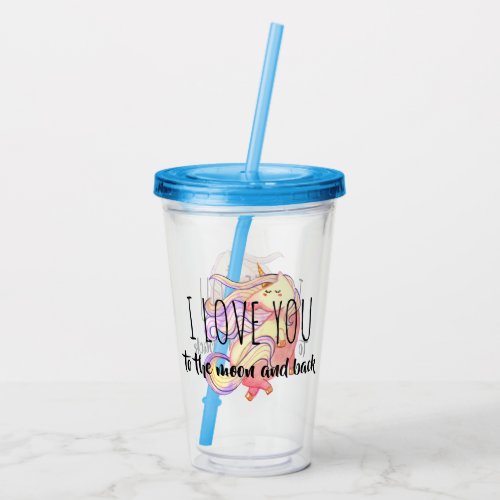 Celestial Unicorn I Love You Acrylic Tumbler