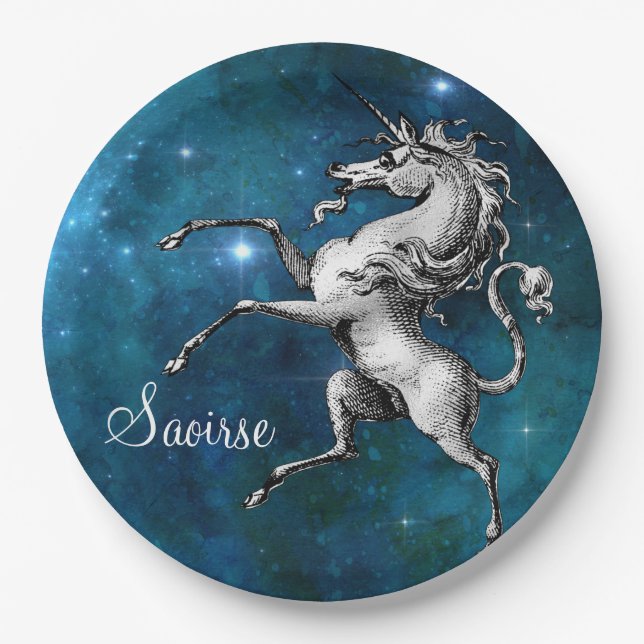 Celestial Unicorn Paper Plates (Front)