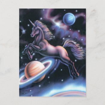 Celestial Unicorn Postcard by gailgastfield at Zazzle