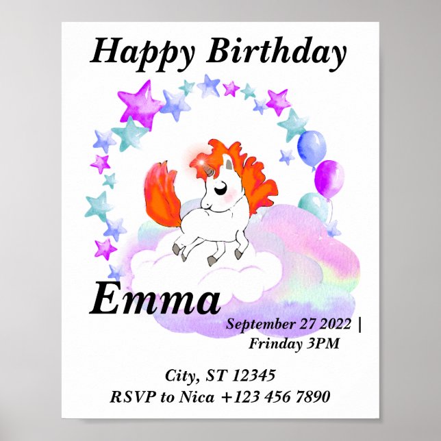 Celestial Unicorn Poster (Front)