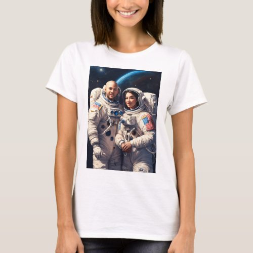  Celestial Union Realistic Astronaut Bride and G T_Shirt