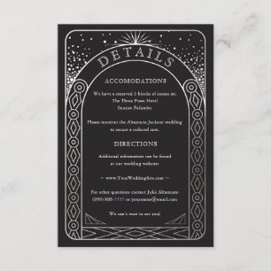 Celestial Union Wedding Details Card (Silver)