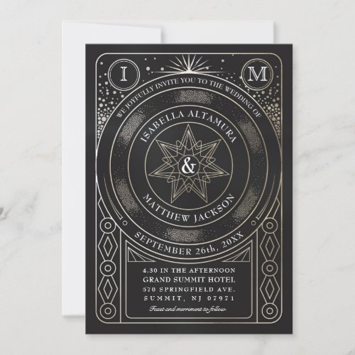 Celestial Union Wedding Invitations Gold