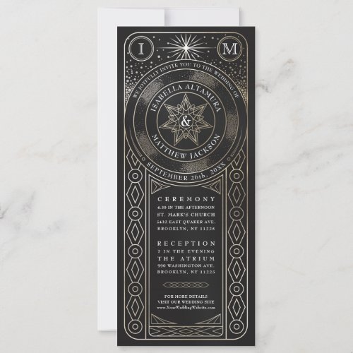 Celestial Union Wedding Invitiations Tall Invitation