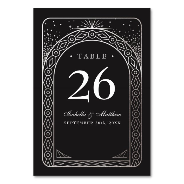 Celestial Union Wedding Table Number Cards (Front)