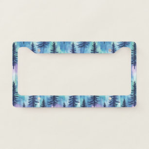 Celestial Veil: Aurora Waves in the Night Sky (3) License Plate Frame