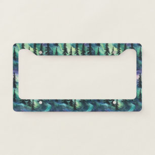 Celestial Veil: Aurora Waves in the Night Sky (5) License Plate Frame