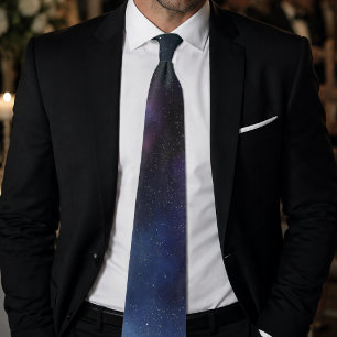 Celestial Veil Nebula Galaxy Starfield Cosmic Neck Tie