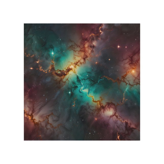 Celestial Veins Wood Wall Art (Front)