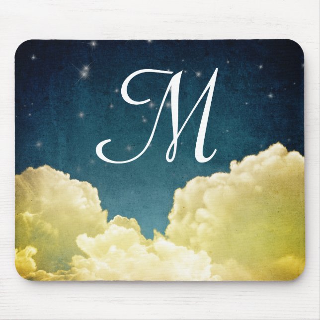 Celestial View Stars and Clouds Initial Mouse Pad (Front)