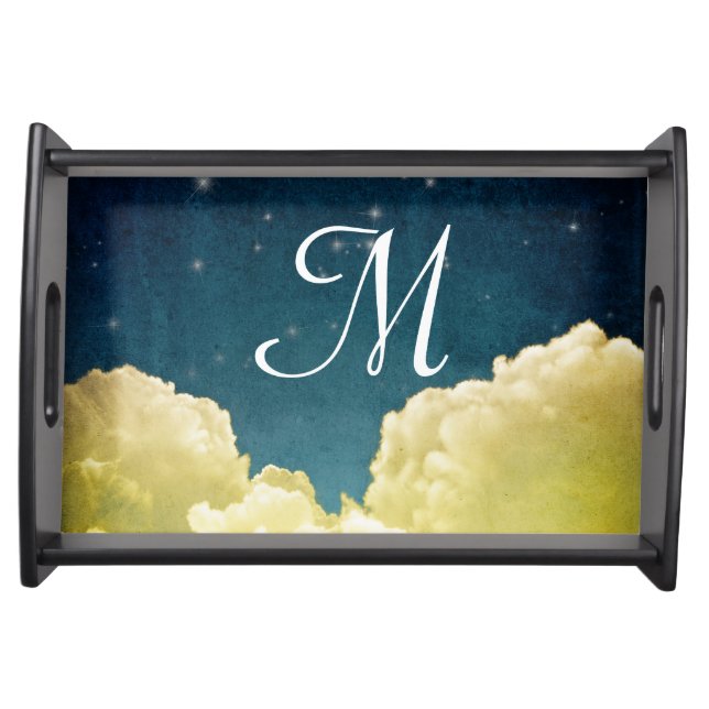 Celestial View Stars Monogram Serving Tray (Front)