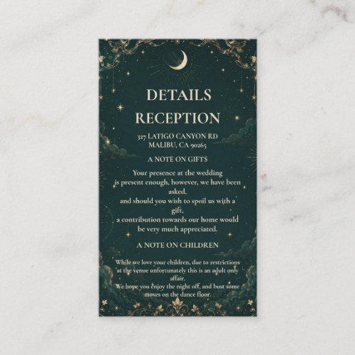Celestial Vintage Botanical Enclosure Card
