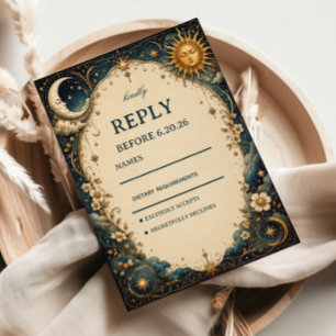 Celestial Vintage Botanical RSVP Card