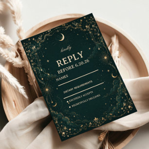 Celestial Vintage Cosmic Elegant RSVP Card