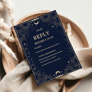 Celestial Vintage Cosmic RSVP Card