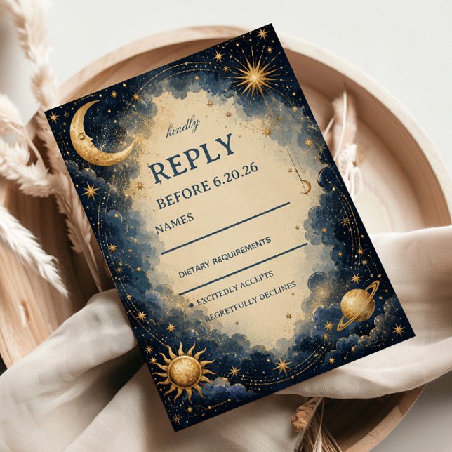 Celestial Vintage Cosmic RSVP Card (Creator Uploaded)