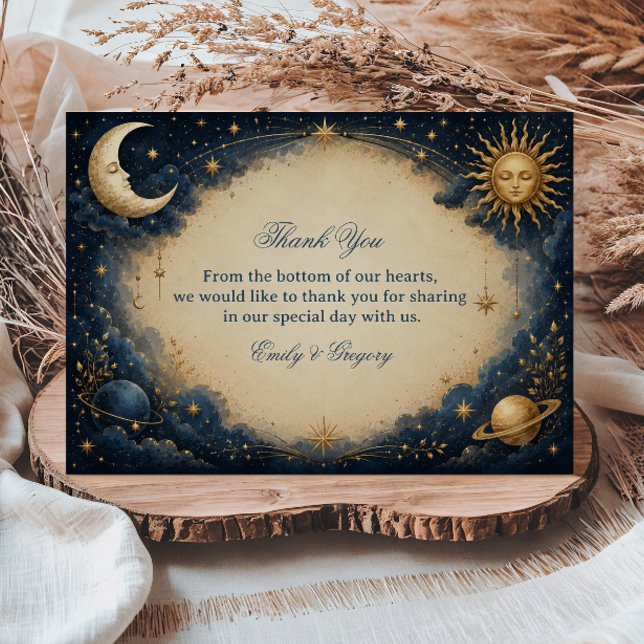 Celestial Vintage Cosmic Thank You Card (Creator Uploaded)