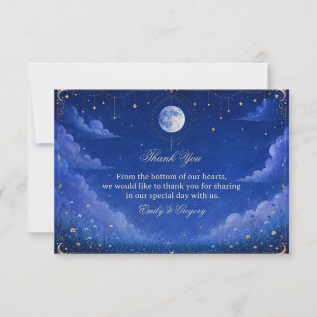 Celestial Vintage Cosmic Thank You Card (Front)