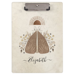 Celestial Vintage Luna Moth Butterfly Clipboard