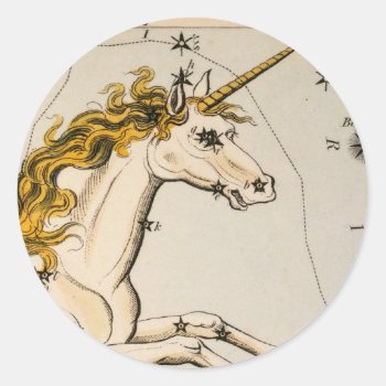 Celestial Vintage Map Classic Round Sticker by ellesgreetings at Zazzle