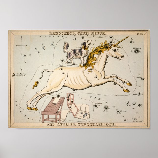 Celestial Vintage Map Poster (Front)