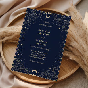 Celestial Vintage Midnight Invitation