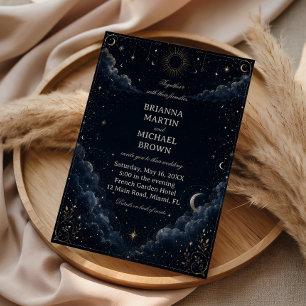 Celestial Vintage Midnight Invitation