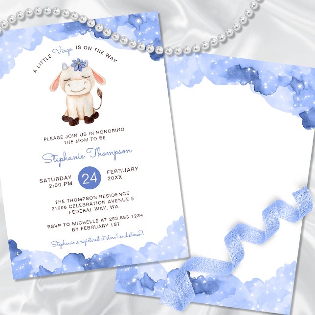 Celestial Virgo Astrology Sign Baby Shower Invitation (Celestial Virgo Astrology Sign Baby Shower Invitation)