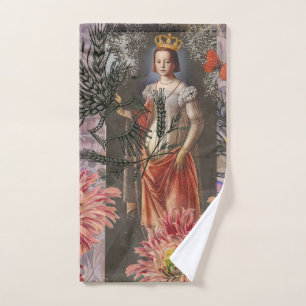 Celestial Virgo Goddess Collage: Vintage Celestial Bath Towel Set