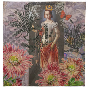 Celestial Virgo Goddess Collage: Vintage Celestial Cloth Napkin
